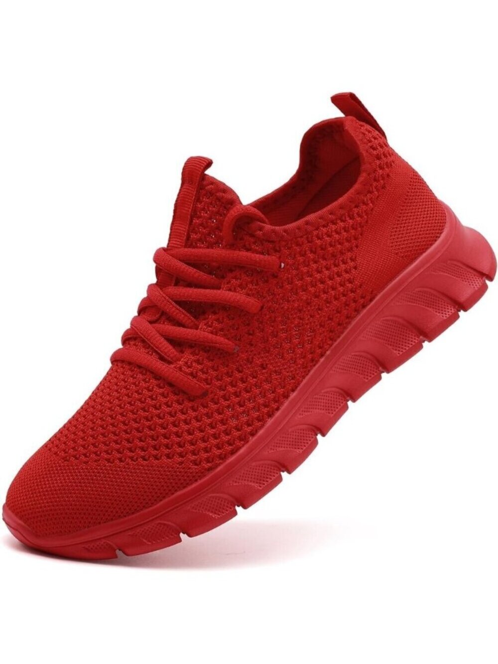 Women Red Running Tennis Walking Lightweight Shoes Slip On Workout Sneakers